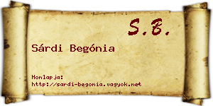 Sárdi Begónia névjegykártya