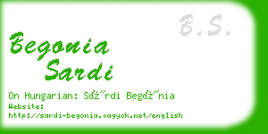 begonia sardi business card